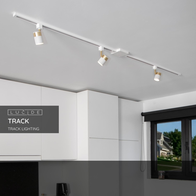 Lucide TRACK L-konektor - 1-okruhový systém osvetlenia koľaje - pravý - biely (predĺženie)